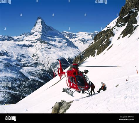 Air Zermatt alpine Alps mountains mountain rescue helicopter helicopter ...