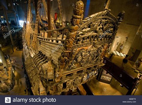 The wreck of the timber warship, the Vasa, in the Vasa Ship museum ...