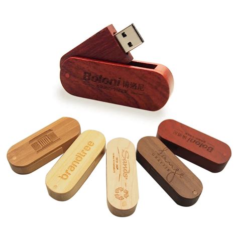 Over 10pcs free custom LOGO rotatable Wooden USB Flash Drive Pendrive ...