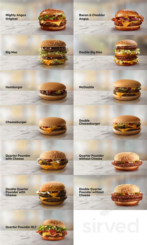 McDonald's menu in Gravenhurst, Ontario, Canada