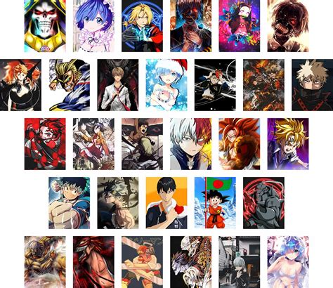 Buy 30Pcs Trendy Cool Manga Anime Wallpaper DIY Collage Kit Digital ...