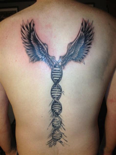 Follow up: Reverse Helix DNA into wings is 98% done. : tattoo