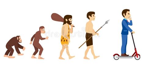 Evolution From Monkey To Social Media Addict Stock Vector ...