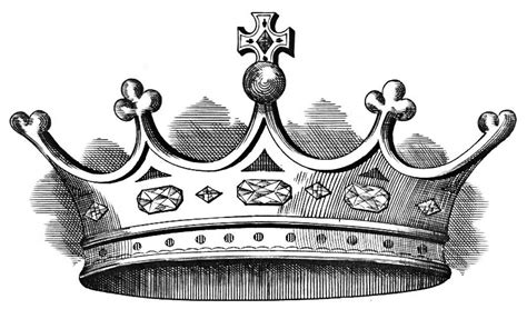 Vintage Download - Amazing Crown - Black and White - The Graphics Fairy