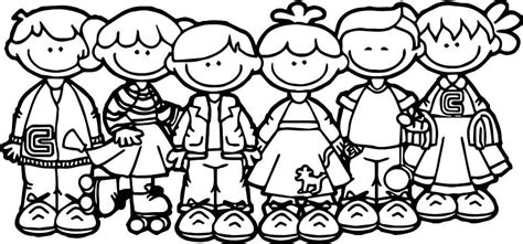 Happy Kids Coloring Page