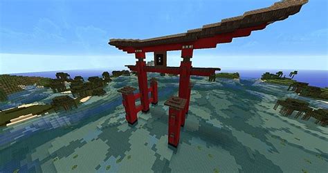 Giant Torii Gate and Japanese Temple Minecraft Map