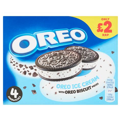 Oreo Vanilla Flavour Ice Cream with Oreo Biscuit Pieces 4 x 55ml (220ml)