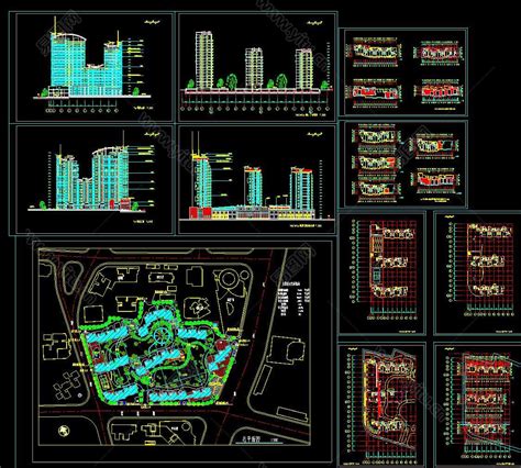 全套住宅区CAD规划建筑施工图，住宅区CAD图纸下载 - 易图网