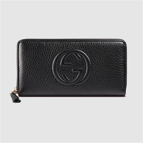 Lyst - Gucci Soho Leather Zip Around Wallet in Black