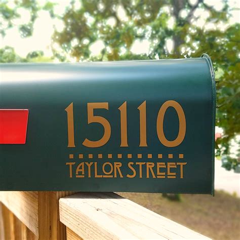 Craftsman style full address custom mailbox decals