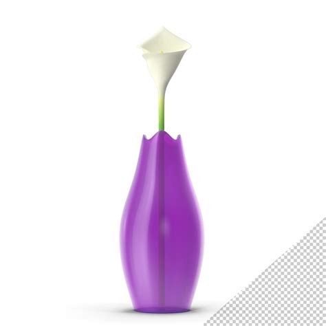 Premium PSD | Modern vase with flower png