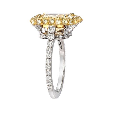 Yellow Diamond Ring Radiant Cut 3.78 Carat GIA Fancy Light Yellow Canary For Sale at 1stDibs | 5 ...