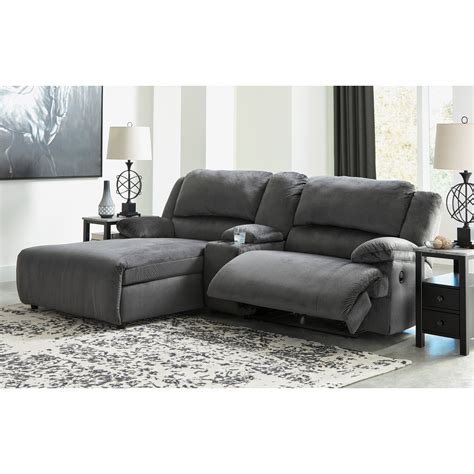 Signature Design By Ashley Clonmel Power Reclining Sectional W/ Chaise ...