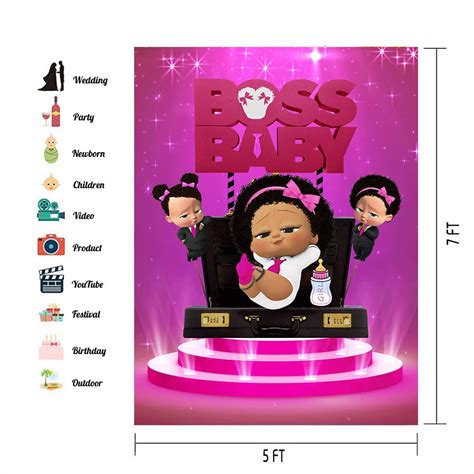 Boss Baby Backdrop or Girl Baby Shower Backgrounds Backdrop African, Tabletop, Birthday ...