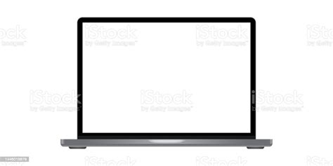 Laptop Mockup Computer Mock Up Blank Pc Screen Isolated On White Background Stock Illustration ...