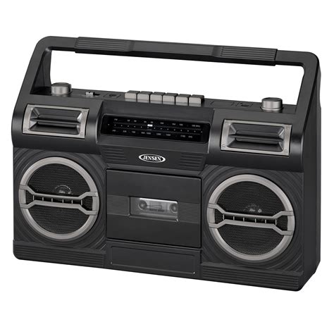 Jensen Cassette Tape Boombox, Black, MCR-500 - Walmart.com