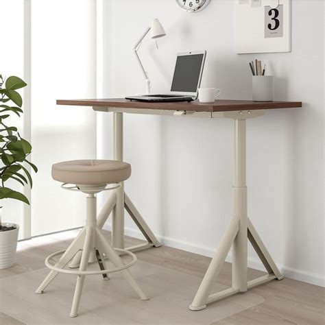 IDÅSEN desk sit/stand, brown/beige, 120x70 cm - IKEA | Desk, Adjustable ...