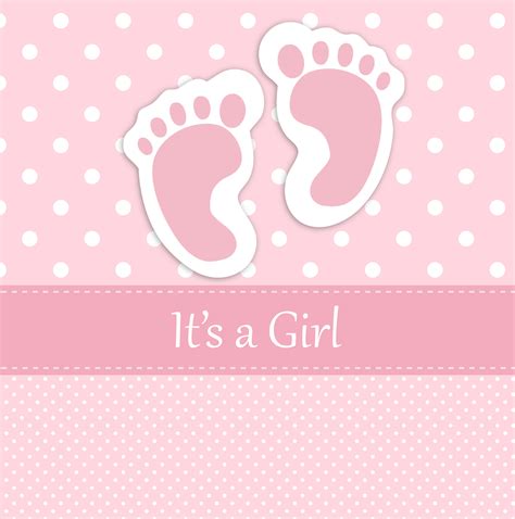Baby Girl Footprints Card Free Stock Photo - Public Domain Pictures