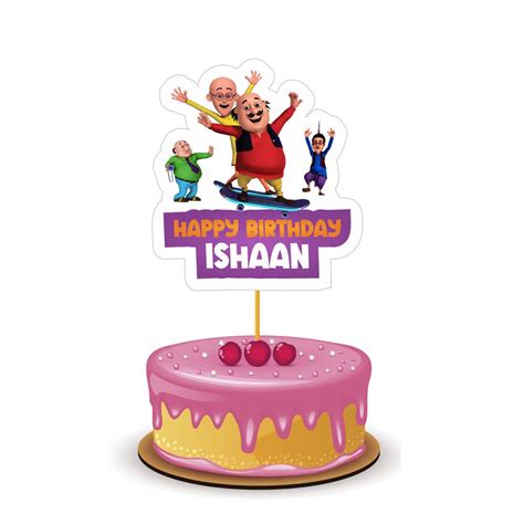 The Blu Party Motu Patlu Theme Birthday Cake Topper for Motu Patlu Birthday Decorations with ...