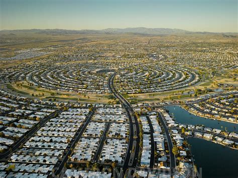 AerialStock | Aerial photogrpah of Sun City, a retirement community in Arizona.