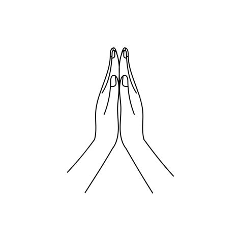 Namaste Hand Drawing Vector, Namaste Hand, Namaste Hand Sign, Namaste ...