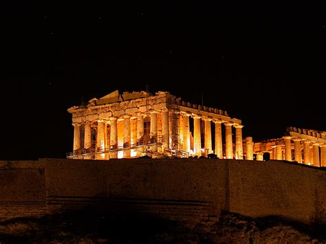 Grecee, Europe, The Parthenon illuminated at night | Parthenon, Eiffel tower inside, Wonders of ...