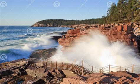 Thunder hole stock photo. Image of rushing, waves, otter - 16266184