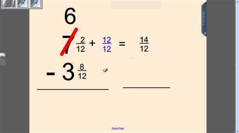 Subtracting Fractions With Regrouping