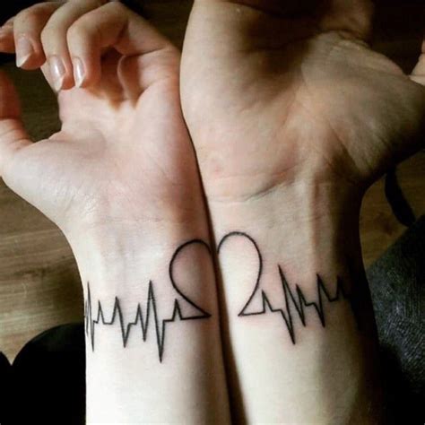 Heart Monitor Matching Tattoo