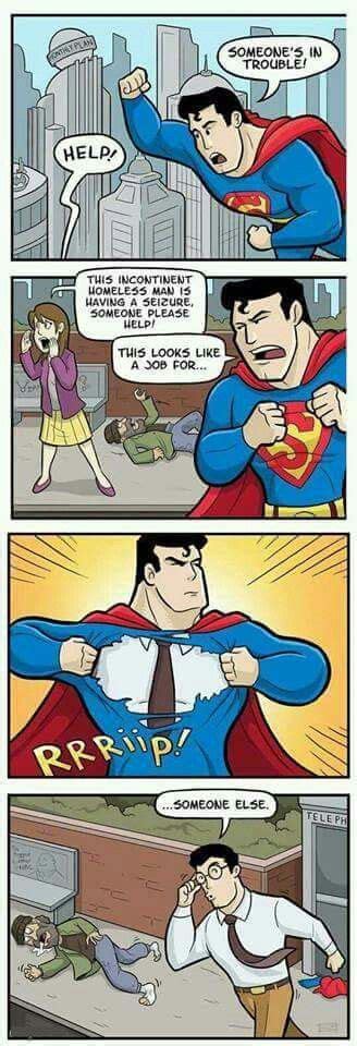 Superman | Funny comic strips, Stupid funny memes, Funny cartoons