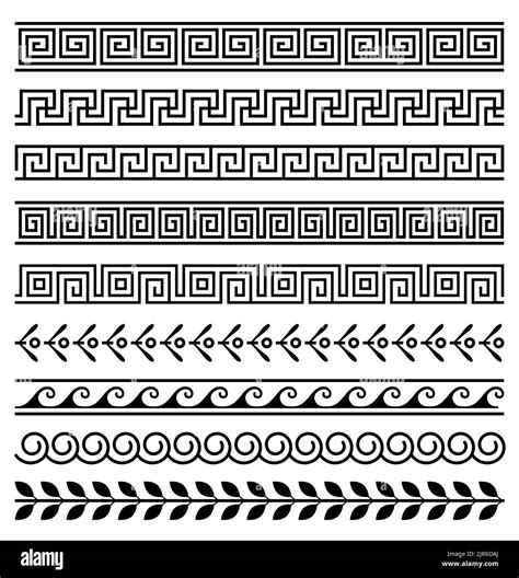 Greek roman pattern border decorative ornament. Ancient greek meander vector design wave Stock ...