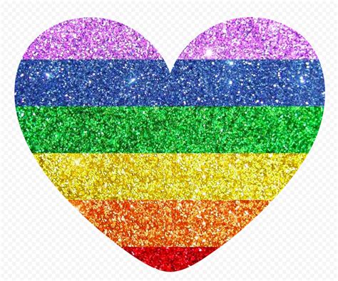 HD Rainbow Glitter Heart PNG | Citypng