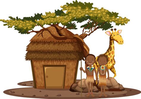 Clip Art Of Traditional African Village Houses Illustrations, Royalty-Free Vector Graphics ...