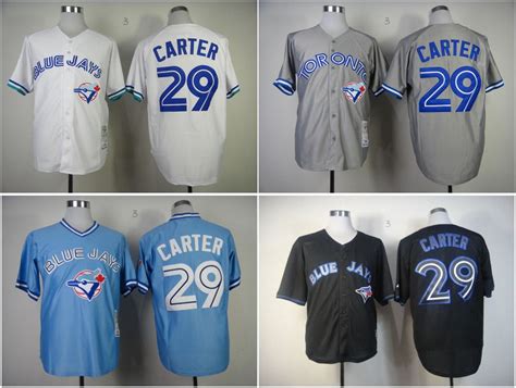 Best Toronto Blue Jays #29 Joe Carte Jersey Throwback White Gray Blue ...