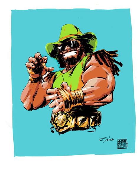 Macho Man - Art by Eric Kim, http://inkskratch.com Wrestling Posters, Watch Wrestling, Pro ...