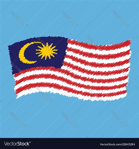 Malaysia - jalur gemilang flag flying Royalty Free Vector