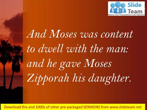 Exodus 2 21 his daughter zipporah to moses power point church sermon | PPT