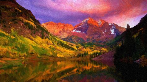 landscape, Painting, Mountain Wallpapers HD / Desktop and Mobile Backgrounds