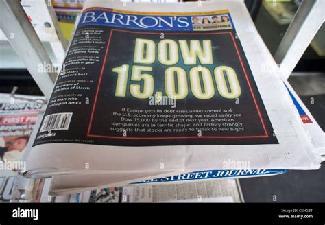 The cover of Barron's newspaper is seen on a newsstand in New York Stock Photo - Alamy