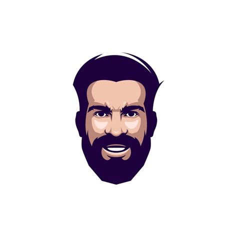 beard logo design 5488776 Vector Art at Vecteezy