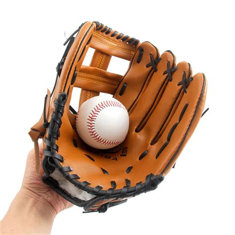 Left Leather Softball Baseball Glove Batting Gloves Gloves Mitt Men ...