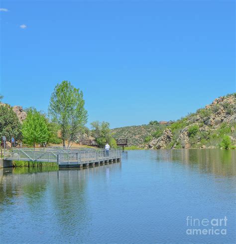 Fishing dock on Fain Lake in Prescott Valley, Photograph by Norm Lane - Fine Art America