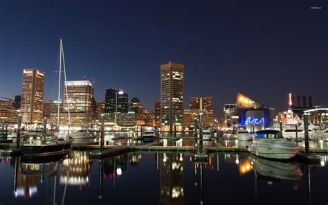 Baltimore harbor at night wallpaper - World wallpapers - #25768