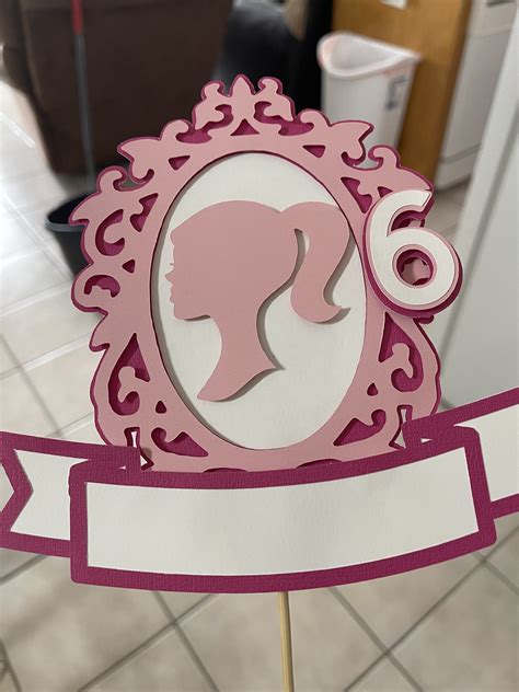 Barbie Silhouette Cardstock Cake Topper - Etsy