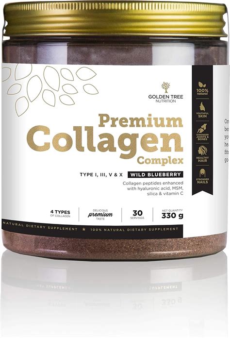 Golden Tree Premium Collagen Complex Powder, 330 g, 30 Servings, 4 Types of Collagen: Amazon.de ...