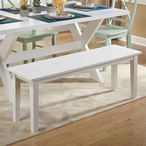 TMS Tiffany Wood Dining Bench, White - Walmart.com - Walmart.com