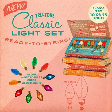 Tru-Tone™ Complete Light Set. Vintage-style LED Christmas lights