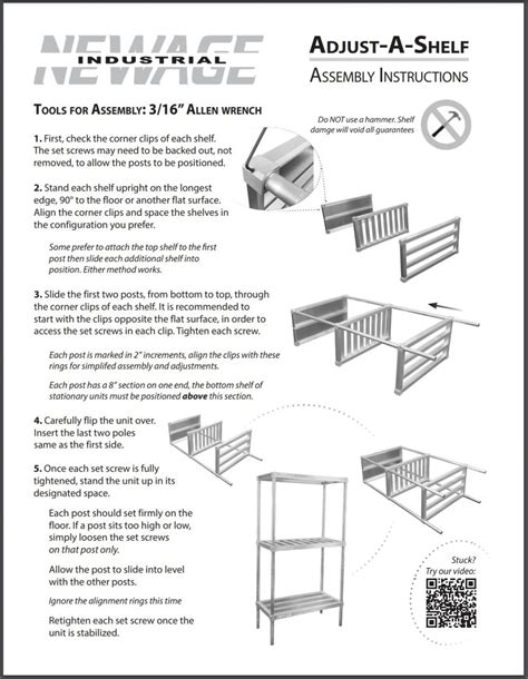 Adjust-A-Shelf - Assembly Instructions - New Age Industrial