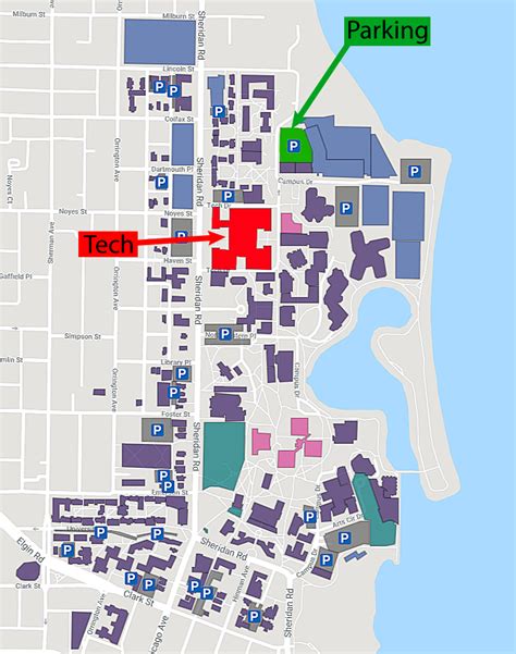 Northwestern University Campus Map Evanston - Gracia Georgeanne