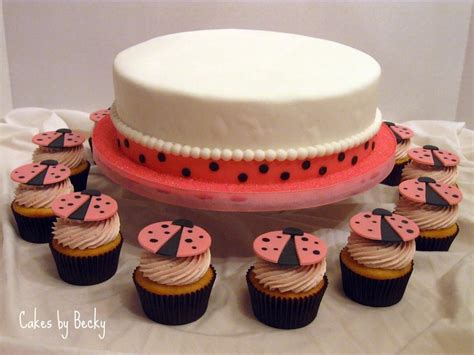 Cakes by Becky: Pink & Black Ladybug Baby Shower